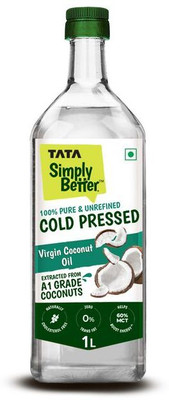 Tata Simply Better Virgin Cold Pressed Coconut Oil PET Bottle(1 L)