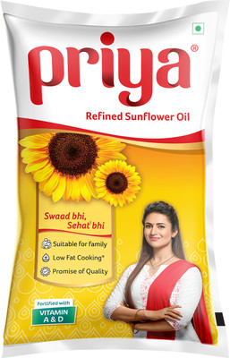 Priya Lite Sunflower Oil Pouch(850 g)