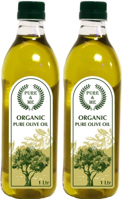 pure & me Organic Pure Olive Oil (( Imported Oil from Spain )) - 1 LTR Pack of 2 Olive Oil Plastic Bottle(2 x 1 L)