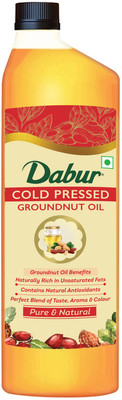 Dabur Cold Pressed Cooking Oil | Contains Unsaturated Fats Groundnut Oil Plastic Bottle(1 L)