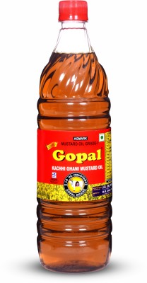 GOPAL Kachi Ghani Cold Pressed Agmark Certified Grade 1 Mustard Oil PET Bottle(1 L)