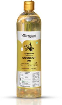 Kerala Naturals Wood Pressed Coconut Oil / Nariyal Tel- 1 litre Coconut Oil Plastic Bottle