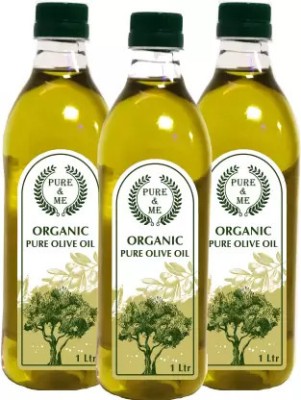 pure and me Organic Pure Olive Oil (Imported Oil from Spain) Olive Oil Plastic Bottle(3 x 1 L)