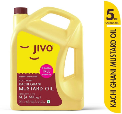 JIVO Cold Pressed Pure Cooking Mustard Oil Can(5 L)