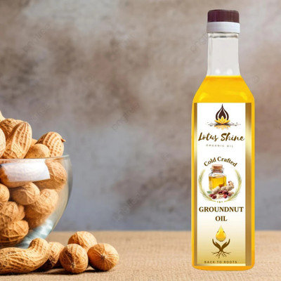 lotus shine Cold Pressed Groundnut OIl Groundnut Oil Plastic Bottle(1 L)