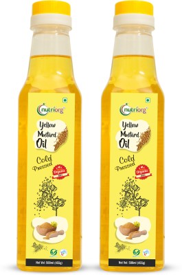 Nutriorg Organic Yellow Mustard Oil Combo (Pack of 2) Mustard Oil Glass Bottle(2 x 500 ml)