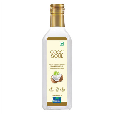 Coco Soul Cold Pressed Unrefined Daily Cooking Multipurpose Usage - Makers Coconut Oil Plastic Bottle(1 L)