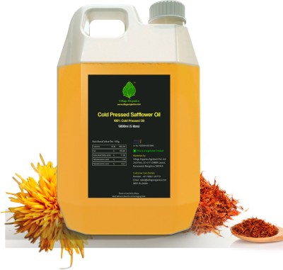 Village Organica Cold Pressed Safflower Oil | Kardi Oil | Kusum Ka tel| Unadulterated | Safflower Oil Can(5 L)