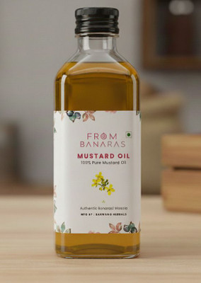 sarwangherbals Banarasi Pure Mustard Oil Sarso Tel From Banaras Mustard Oil Plastic Bottle(1 L)