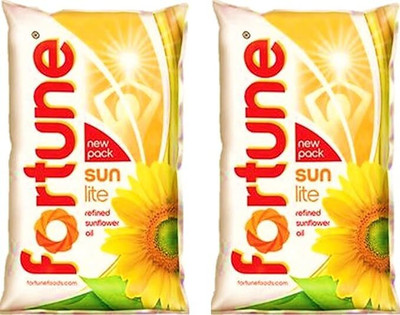 FORTUNE Sunlite Refined Sunflower Oil Pouch(2 x 1 L)
