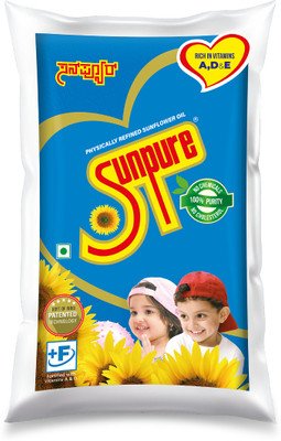 Sunpure Physically Refined Sunflower Oil Pouch(1 L)