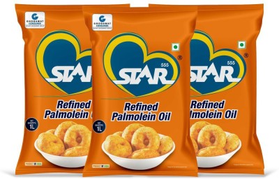 STAR 555 Refined Super Lite Advanced Cooking Palm Oil Pouch(3 x 1 L)