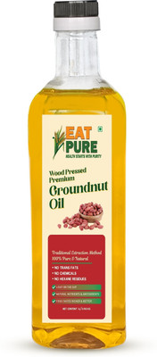 eat pure Cold Pressed Groundnut Oil 1L | Pure, Natural & Heart Healthy for Cooking Groundnut Oil PET Bottle(500 ml)
