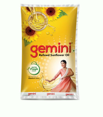 Gemini Refined Sunflower Oil Pouch(1 L) deal from flipkart