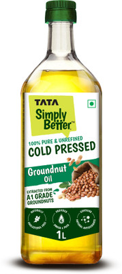 Tata Simply Better Cold Pressed, Pure and Unrefined Groundnut Oil PET Bottle(1 L)