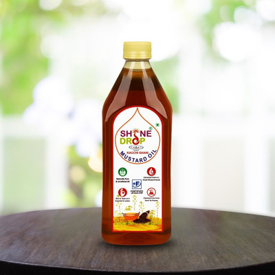 SHINE DROP Kacchi Ghani Mustard Oil | Cold Pressed | Naturally Pure & Unrefined Rich Aroma Mustard Oil Plastic Bottle(910 g)