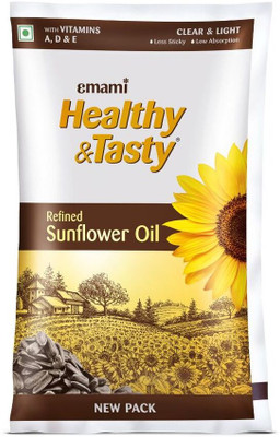 EMAMI Healthy & Tasty Ultra Lite Refined Sunflower Oil Pouch(900 g)