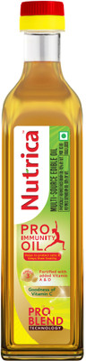 Nutrica Pro-Immunity Oil 1 Litre Bottle | Blend of Rice Bran & Soyabean | Blended Oil Plastic Bottle(1 L)