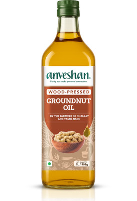 Anveshan Wood Cold Pressed Kacchi Ghani Groundnut Oil PET Bottle(1000 ml)