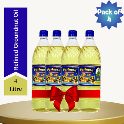 Postman Refined Groundnut Oil Plastic Bottle(4 x 1 L)