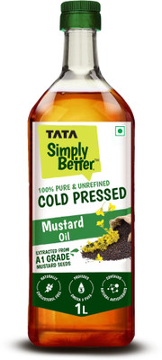Tata Simply Better Pure and Unrefined Cold Pressed Mustard Oil PET Bottle(1 L)