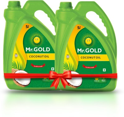 Mr.Gold Mr. Gold Coconut Oil Can,5L Set of 2 – Total 10 L Coconut Oil Can(2 x 5 L)