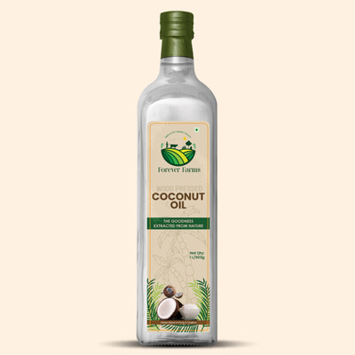Forever Farms Wood Pressed Virgin Coconut Oil | Cold Pressed | For Cooking & Hair Care Coconut Oil PET Bottle(500 ml)