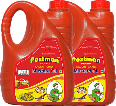 Postman Kachi Ghani Wood Pressed Mustard Oil Jar(2 x 2 L)