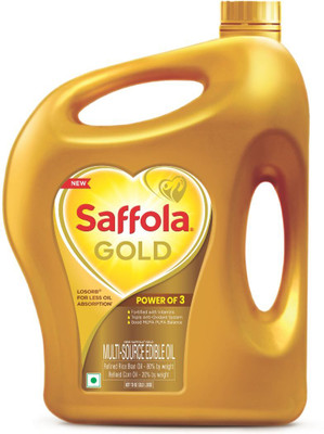 Saffola Gold Corn & Rice Bran refined oil | For heart healthy and delicious cooking Blended Oil Jar(3.64 kg)