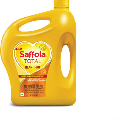 Saffola Total | Heart Pro | Power of 6 | Helps manage Cholesterol Sunflower Blended Oil Jar(5 L)