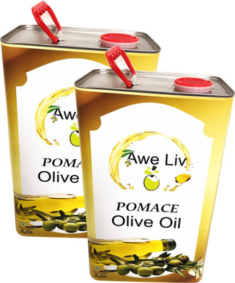 AWELIV POMACE (( Pack Of 2 )) Olive Oil Tin(2 x 2.5 L)