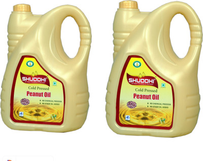 shuddhi A PLUS Cold pressed{Kachi ghaani} Groundnut{Peanut} Oil can 5+5=10 liter can Groundnut Oil Can(2 x 5 L)