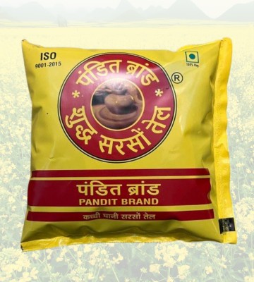 Pandit Brand Kachi Ghani Natural Pure Mustard Oil Pouch(500 ml)