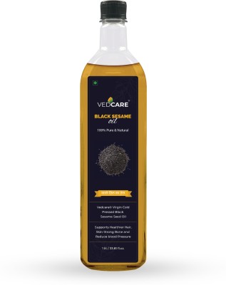 Vedcare Virgin Cold Pressed Black Sesame Seed Oil Sesame Oil Plastic Bottle(1 L)