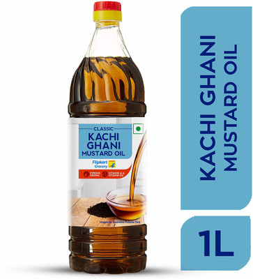Classic Kachi Ghani Mustard Oil Plastic Bottle by Flipkart Grocery(1 L)