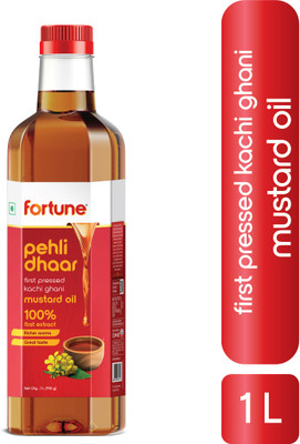 Fortune Pehli Dhaar FIRST PRESSED KACHI GHANI MUSTARD OIL Mustard Oil Plastic Bottle(1 L)