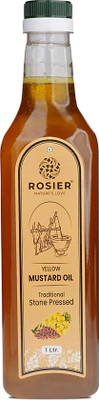 ROSIER Wood Pressed Organic Yellow Mustard Oil 1Ltr Pure, Natural & Healthy Mustard Oil PET Bottle(1 L)