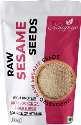 Natupure Premium Quality Raw Safed Til (White Sesame Seeds) Sesame Seeds(200 g)