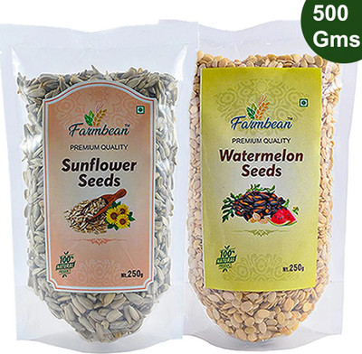 Farmbean Seeds Combo 500 g (Pack of 2 Each 250Gms ) | Sunflower Seeds, Watermelon Seeds(2 x 250 g)