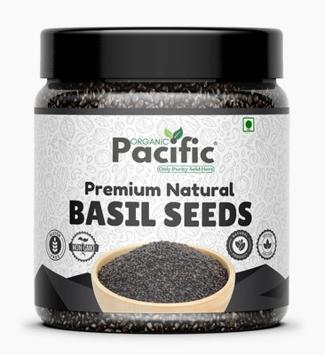 ORGANIC PACIFIC Basil Seeds | Cooling Natural Superfood | Hydrating & Fiber-Rich Basil Seeds(250 g)