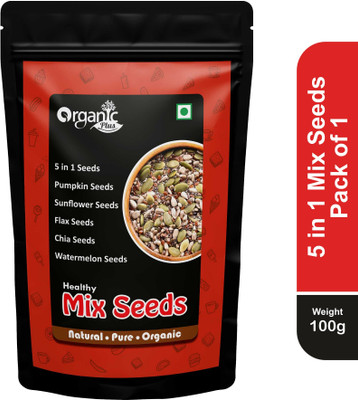 Organic Plus Raw Mix Seed Chia Seed Flax Seed Pumpkin Sunflower Watermelon Mixed Seeds Pouch Mixed Seeds(100 g)