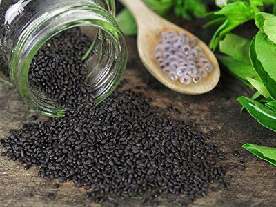 90's MILL Raw Basil Seeds | Tukmaria Seeds | Sabja Seeds Basil Seeds(250 g)