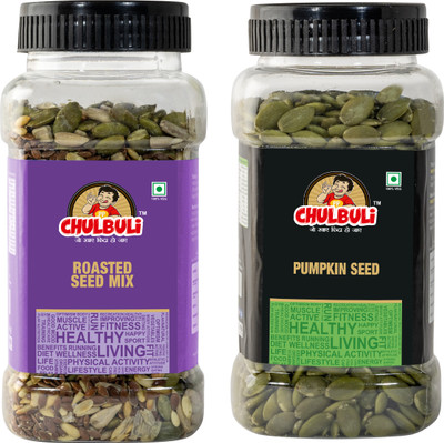 ppchulbuli Raw Pumpkin Seeds & Roasted Mixed Seeds Delicious Seeds for Healthy Heart Mixed Seeds, Pumpkin Seeds(2 x 100 g)
