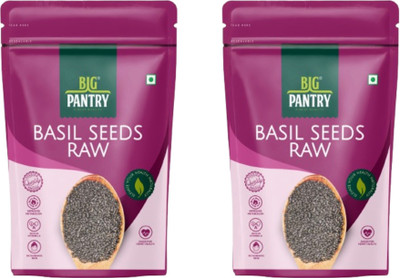 BIG PANTRY Raw Basil/Sabza Seeds | Tukmaria Seeds for Weight loss | Good for Heart Health Basil Seeds(400 g, Pack of 2)