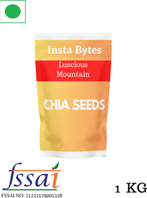 Insta Bytes Mountain Raw Chia for Weight loss Management, with Omega 3, Fiber Chia Seeds(1 kg)