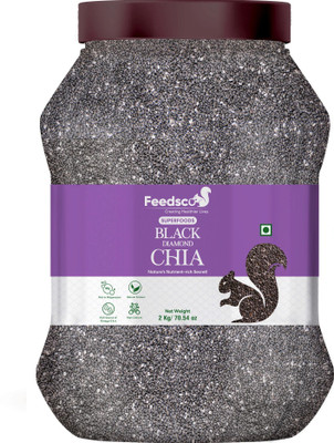 Feedsco Chia Seeds 2 kg | Seeds for Eating | Seeds for Weight Management Black Chia Seeds(2 kg)