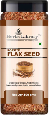 Herbs Library Roasted Flax Seeds for Diet Alsi Seeds 100 Grams Pack of 1 Roasted Flax Seeds(100 g)