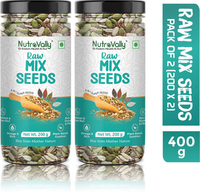 NutroVally - 5 in 1 Mix Seeds for Weight Loss | Nutrients Rich Premium Diet Seeds | Mixed Seeds(2 x 200 g)