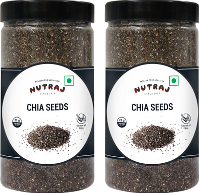 Nutraj Chia Seeds 1 Kg (500g x 2) Jar, Chia Seeds for Weight Loss, Raw Unroasted Chia Seeds(2 x 250 g)