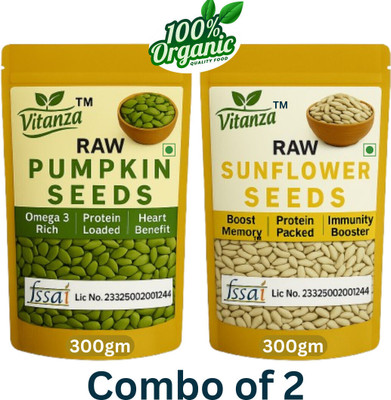 Vitanza (Combo 2) Raw Pumpkin Seeds 300g & Sunflower Seeds 300g [Best For Skin & Hair] Mixed Seeds(2 x 300 g)
